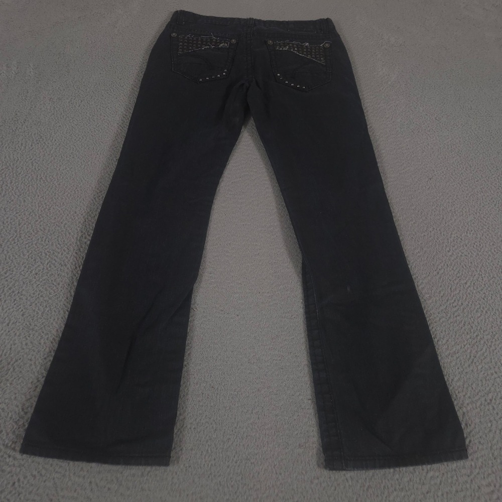 Request Jeans Mens 34x34 Black Straight Leg Studded Back Pockets Edgy Goth Y2K